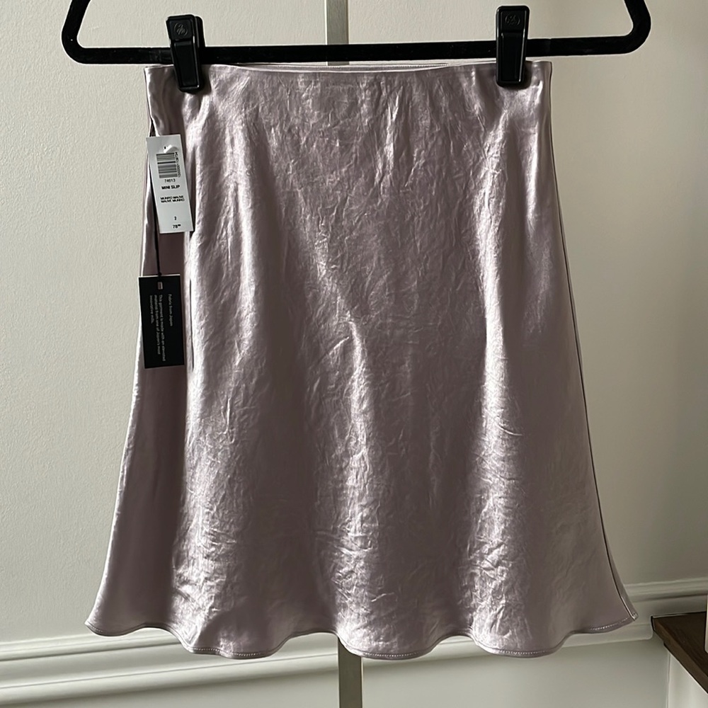 Babaton Mini Slip skirt in Munro Mauve sz 2